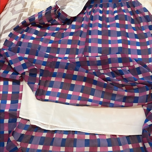 Ann Taylor Plaid Maxi Skirt in Purple, white blu and Pink - Picture 5 of 6